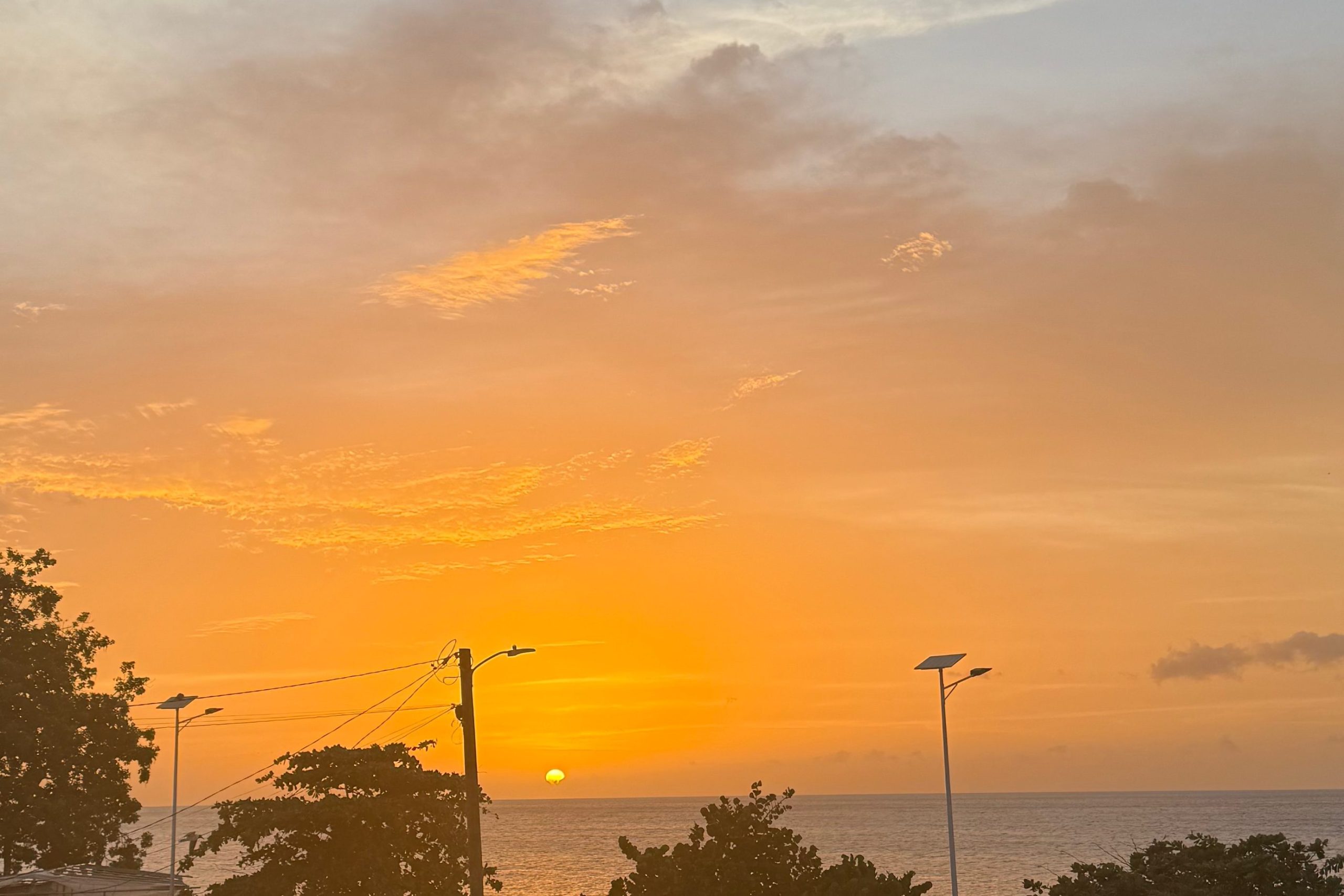 A sunset in St. Georges, Grenada.